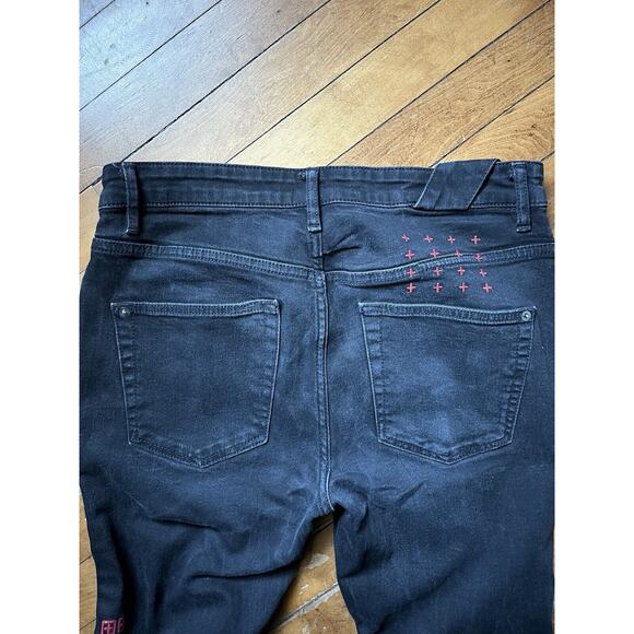 Ksubi Jeans Mens 32 Black Slim Straight Denim Stretch Button Fly - Picture 6 of 6